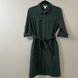 DOLCEZZA Elegant Green Shirt Dress NWT size S
